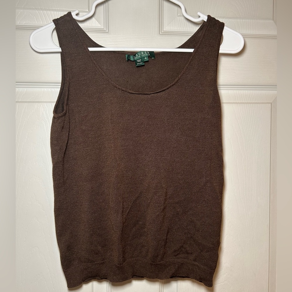 Brown Ralph Lauren Silk Tank Top